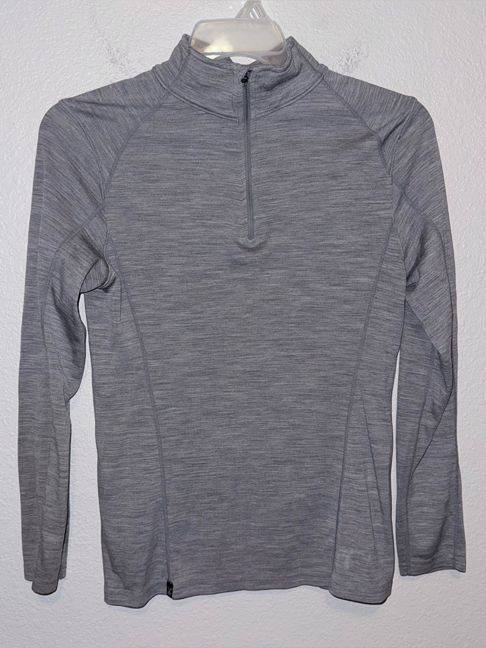Ibex Woolies 2 Merino Wool Quarter Zip Long Sleeve Pullover Gray Women’s Large